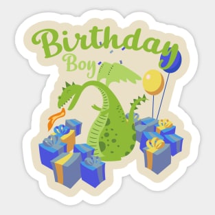 Birthday Boy Dragon Sticker